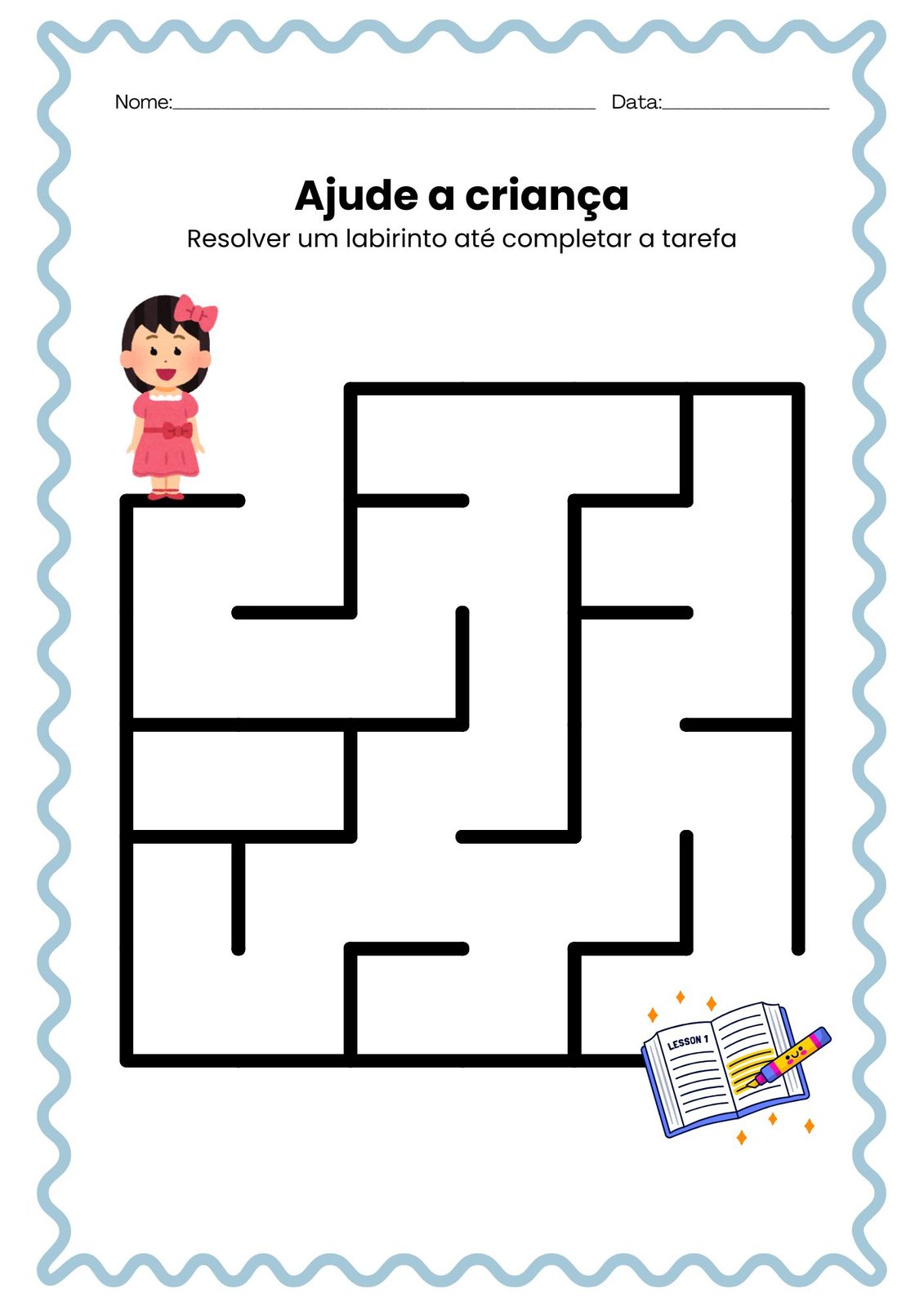 Labirinto infantil para imprimir