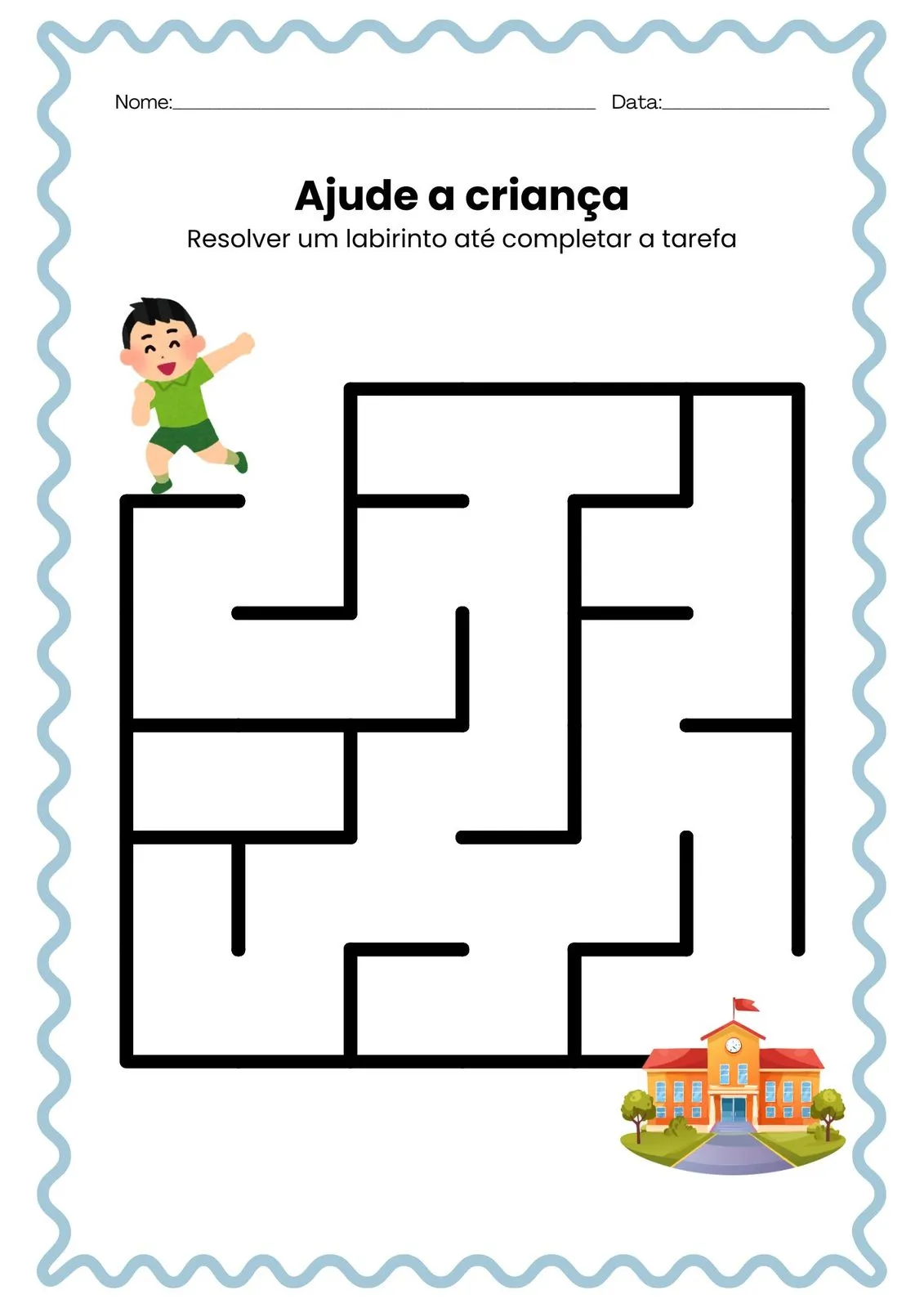 Ajude a Criança a Chegar para Imprimir (PDF Gratuito) | Labirintos Educação Infantil — Atividade de planejamento e autonomia