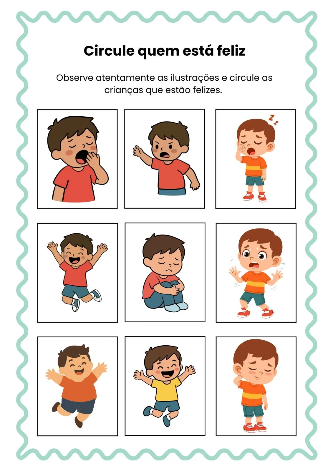 Circule Quem Está Feliz para Imprimir (PDF Gratuito) | Educação Infantil — Circule quem está feliz