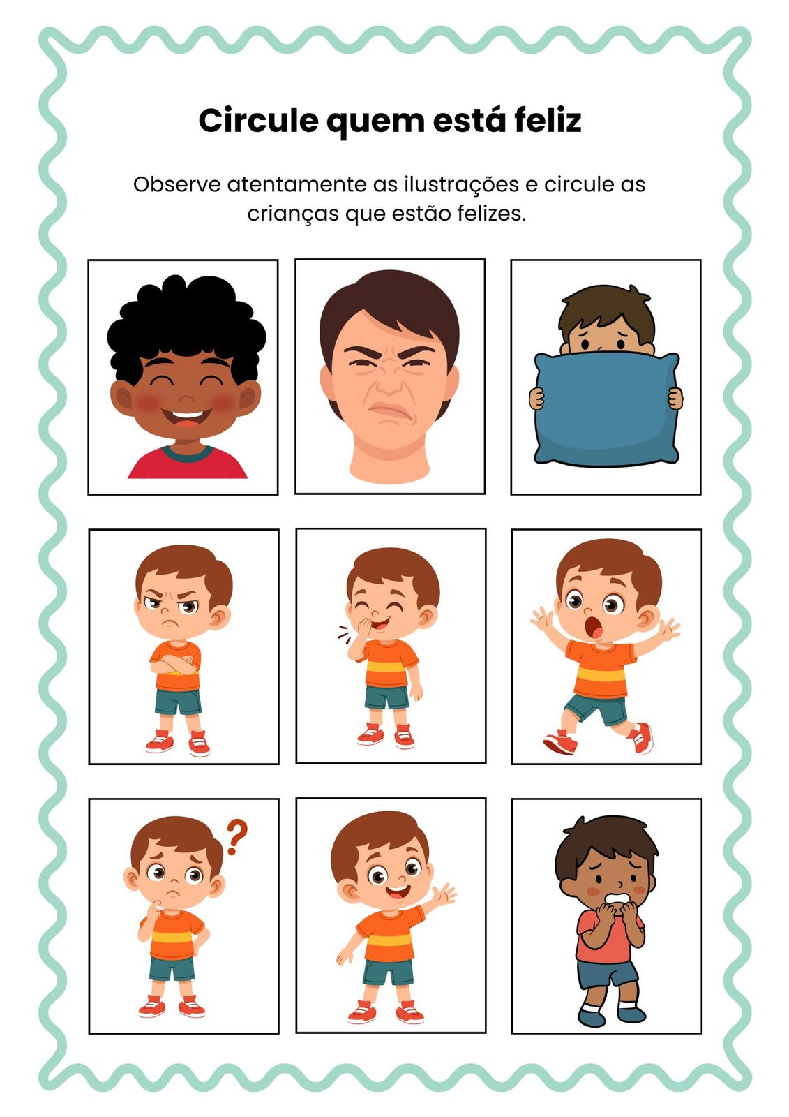 Expressões faciais Educação Infantil