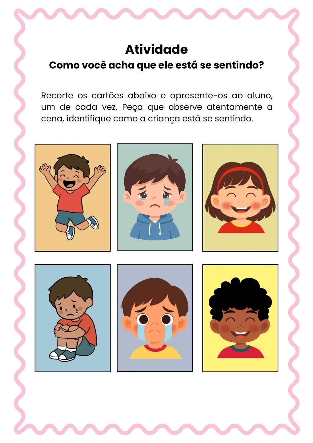 Como Você Acha que Ele Está se Sentindo? | Atividade de Emoções para Imprimir (PDF Gratuito) — Como você acha que ele está se sentindo?