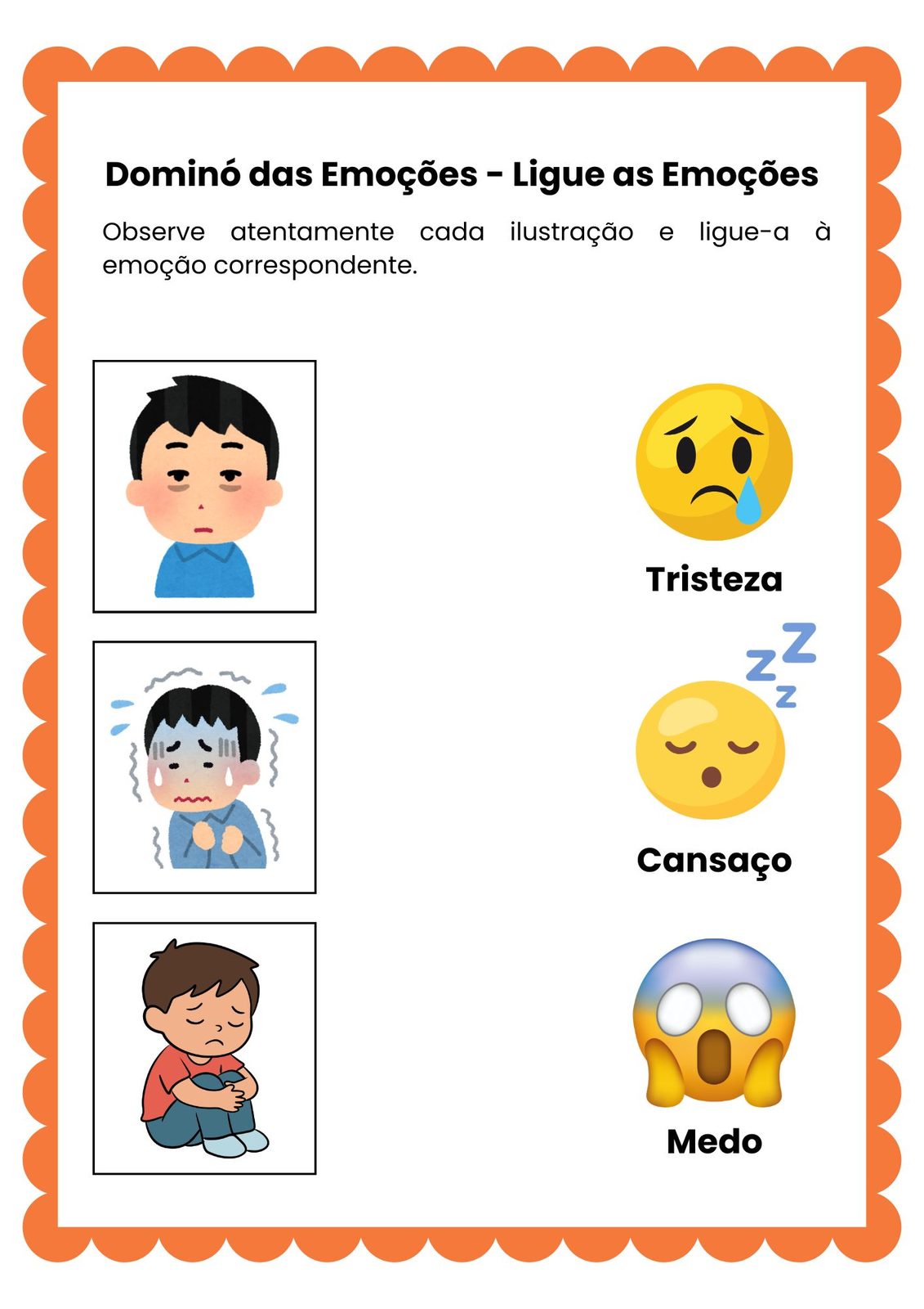 Atividade de emoções para imprimir