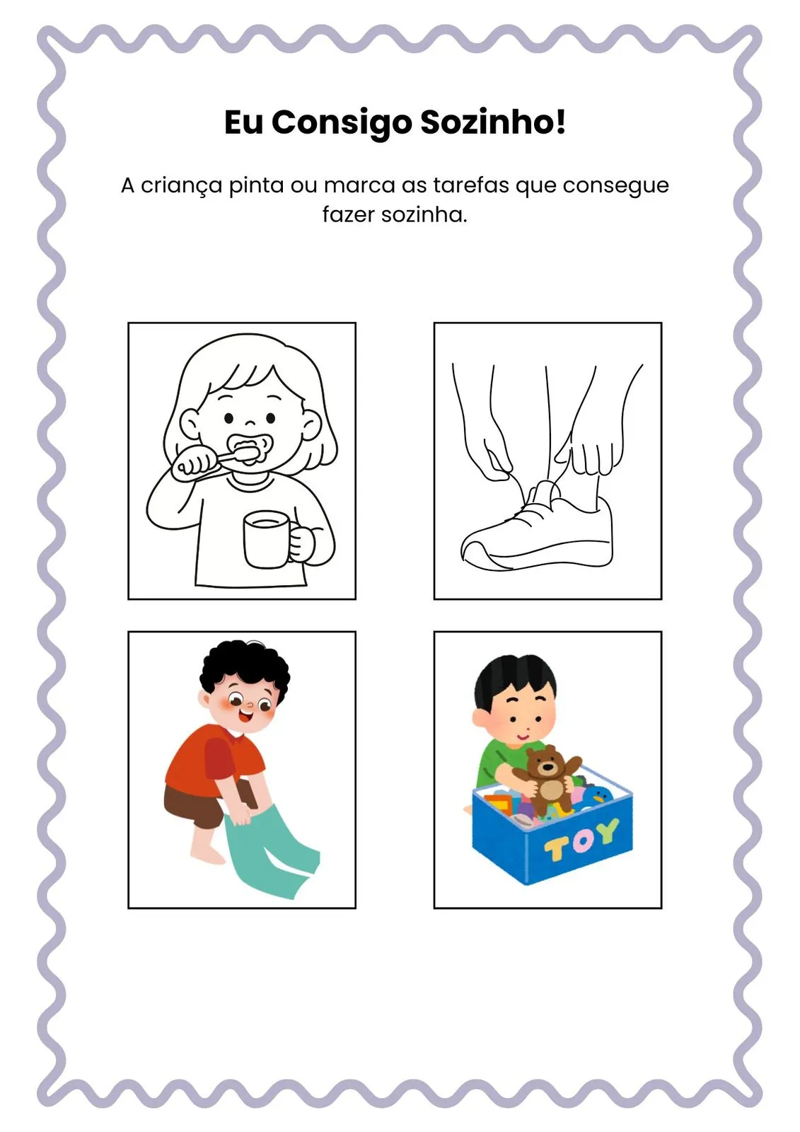 Eu Consigo Sozinho! para Imprimir (PDF Gratuito) | Atividade de Autonomia na Educação Infantil — Eu Consigo Sozinho