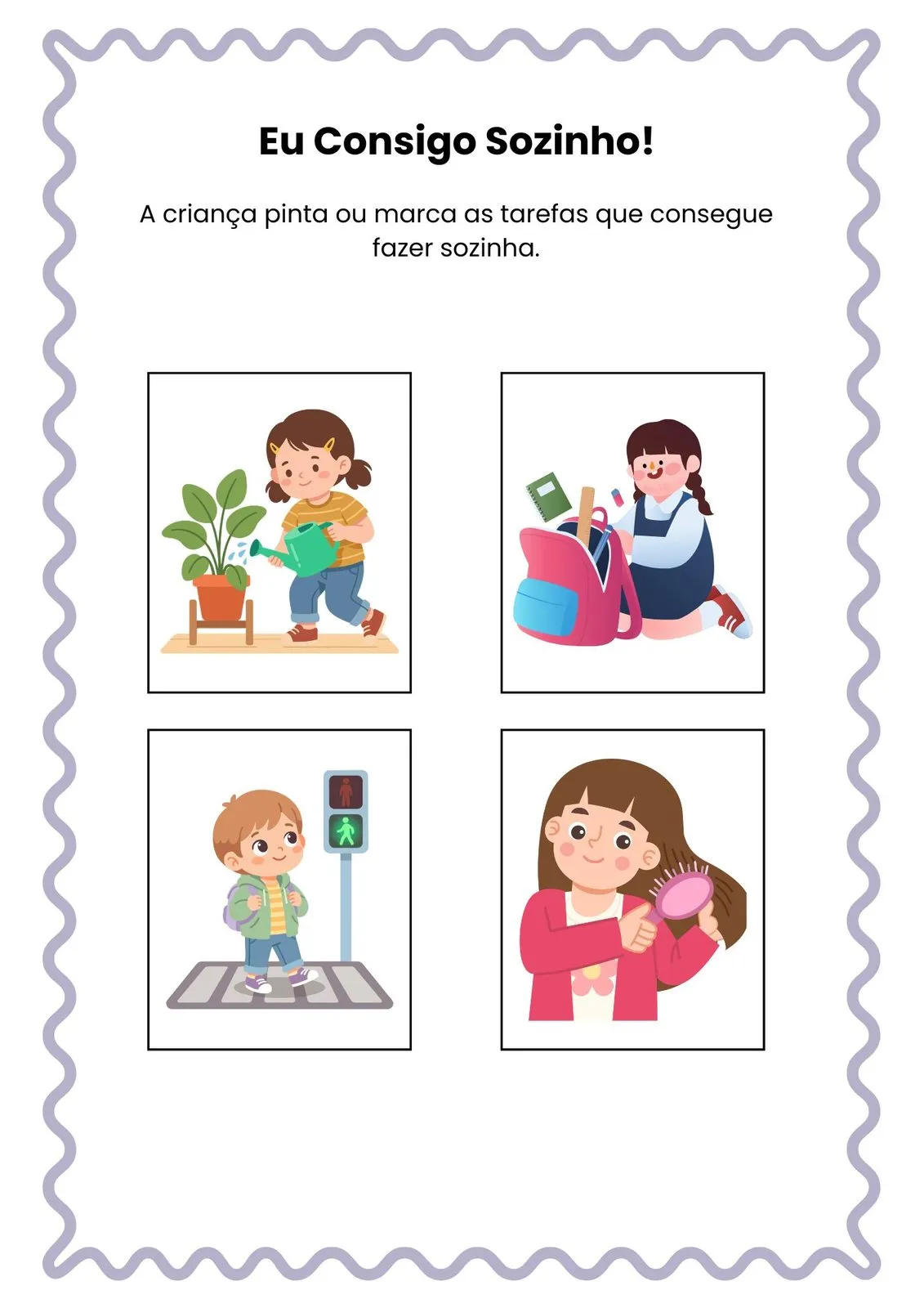 Eu Consigo Sozinho! para Imprimir (PDF Gratuito) | Atividade de Autonomia na Educação Infantil — Hábitos e independência