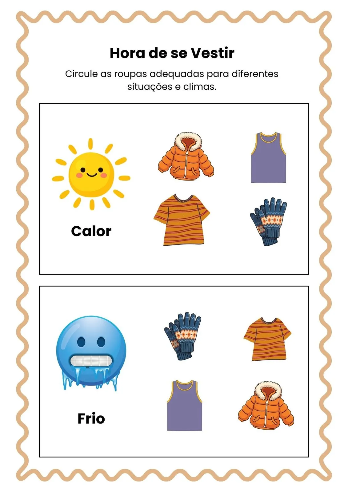 Hora de se Vestir para Imprimir (PDF Gratuito) | Educação Infantil — Hora de se vestir
