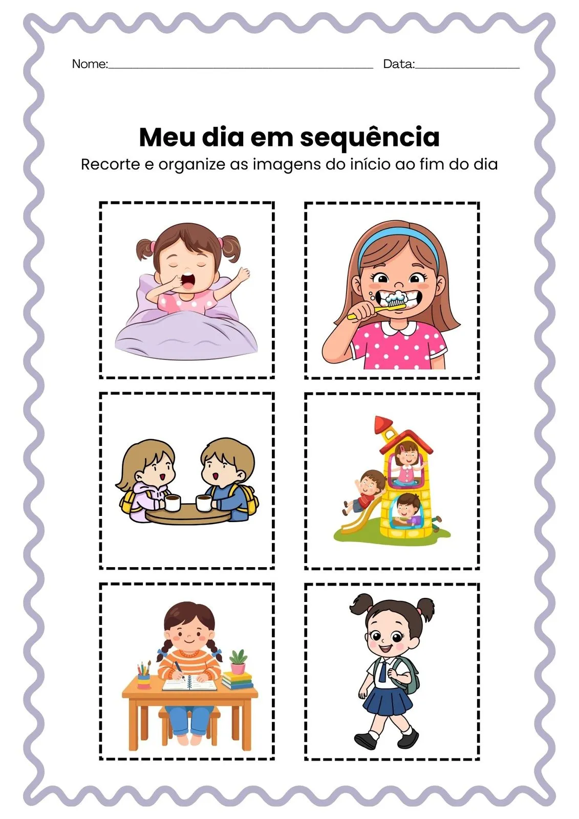 Meu Dia em Sequência para Imprimir (PDF Gratuito) | Educação Infantil — Meu Dia em Sequência