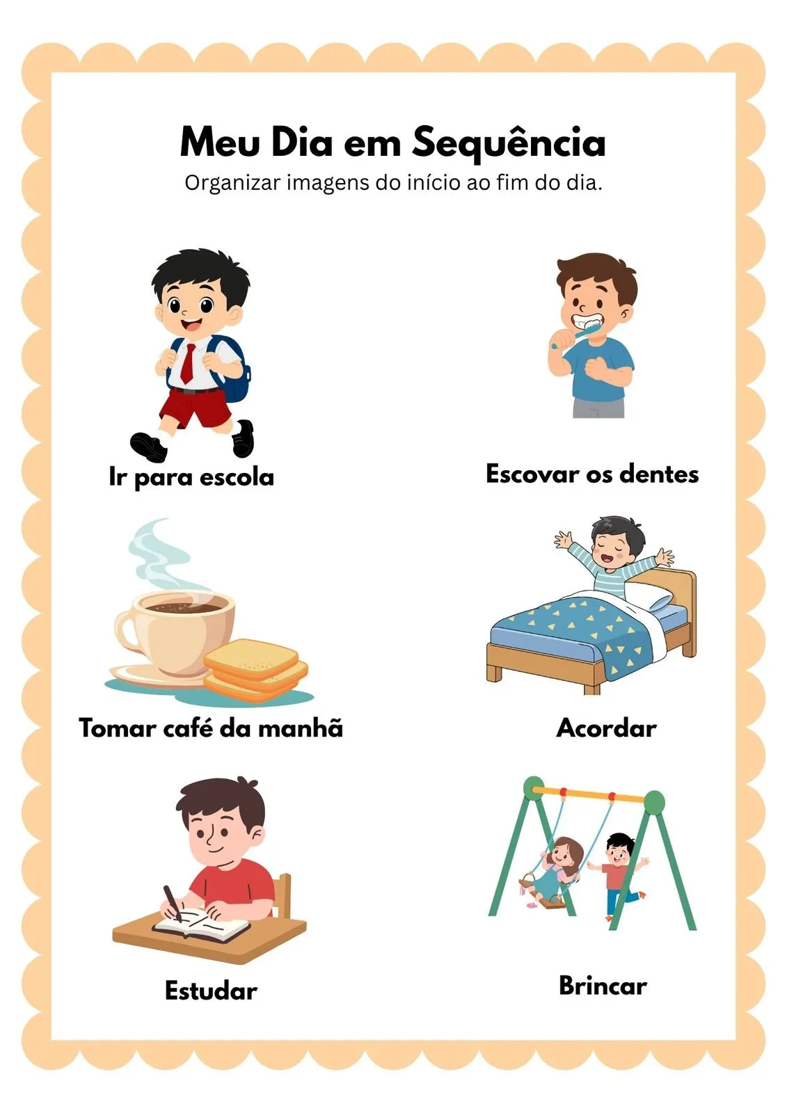 Meu Dia em Sequência para Imprimir (PDF Gratuito) | Educação Infantil — Meu Dia em Sequência