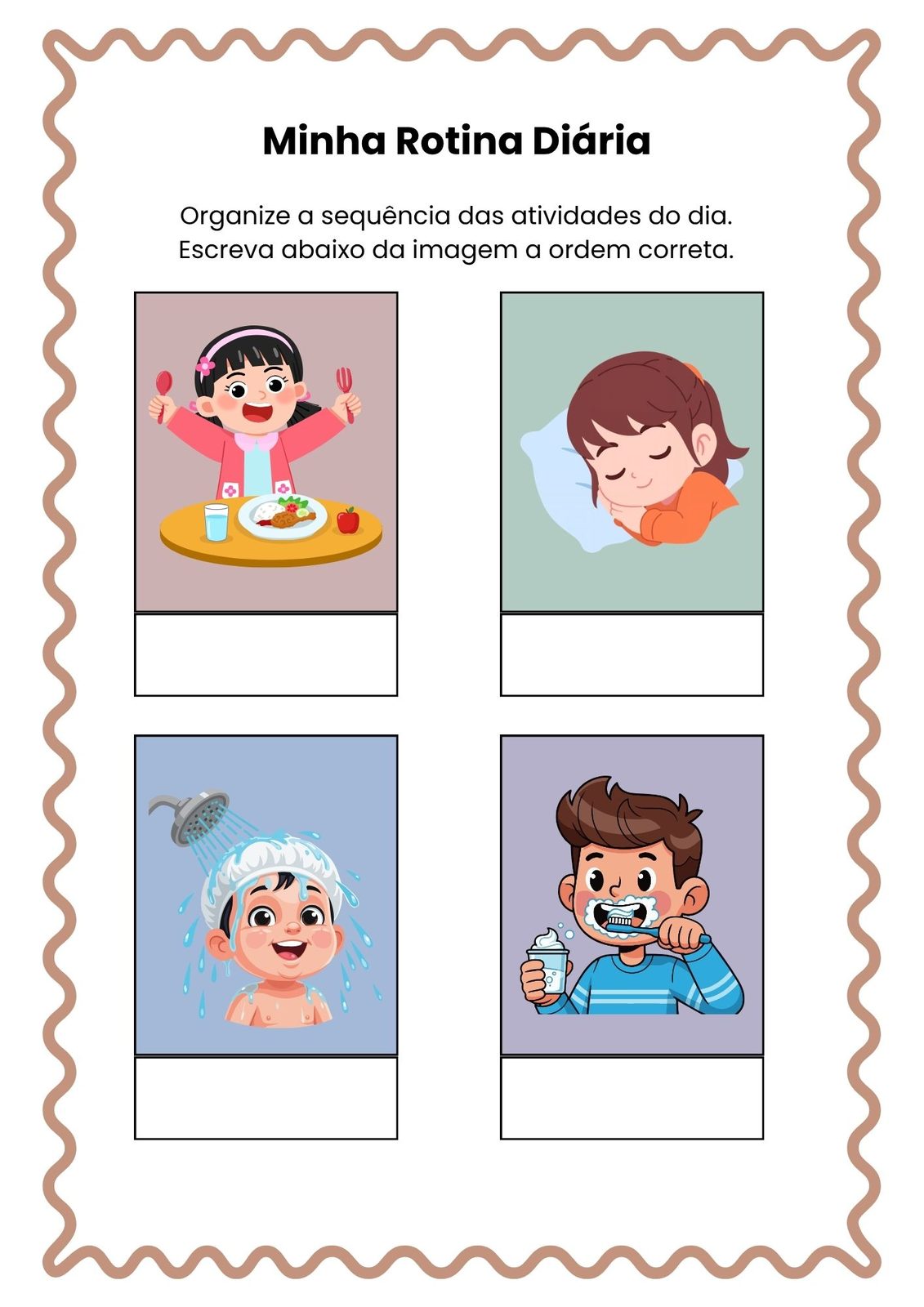 Cartões da rotina para imprimir