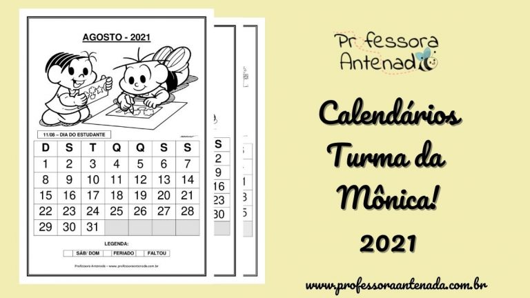 Calendários 2021 Turma da Mônica!