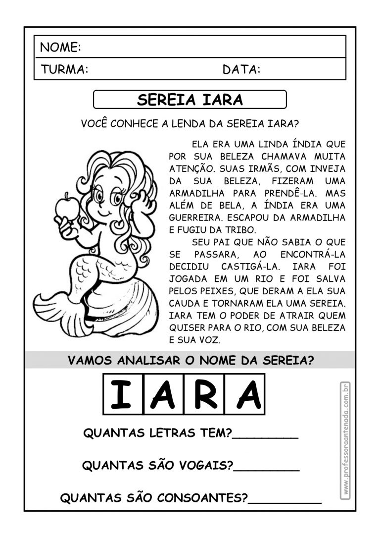 Folclore: trabalhando a lenda da sereia Iara na Educação Infantil ...