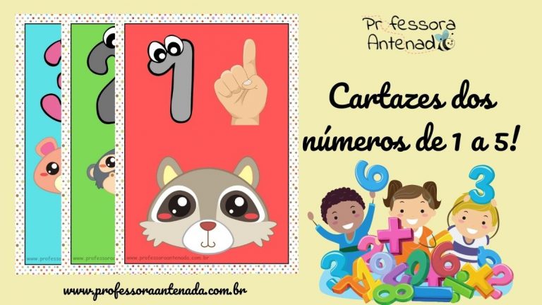 Cartazes dos números de 1 a 5!