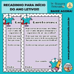 Volta às aulas: Recadinho para início do ano letivo!