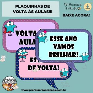 Plaquinhas de Volta às Aulas!