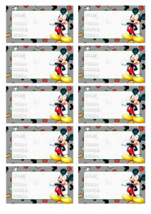 Etiquetas Minnie e Mickey para imprimir!