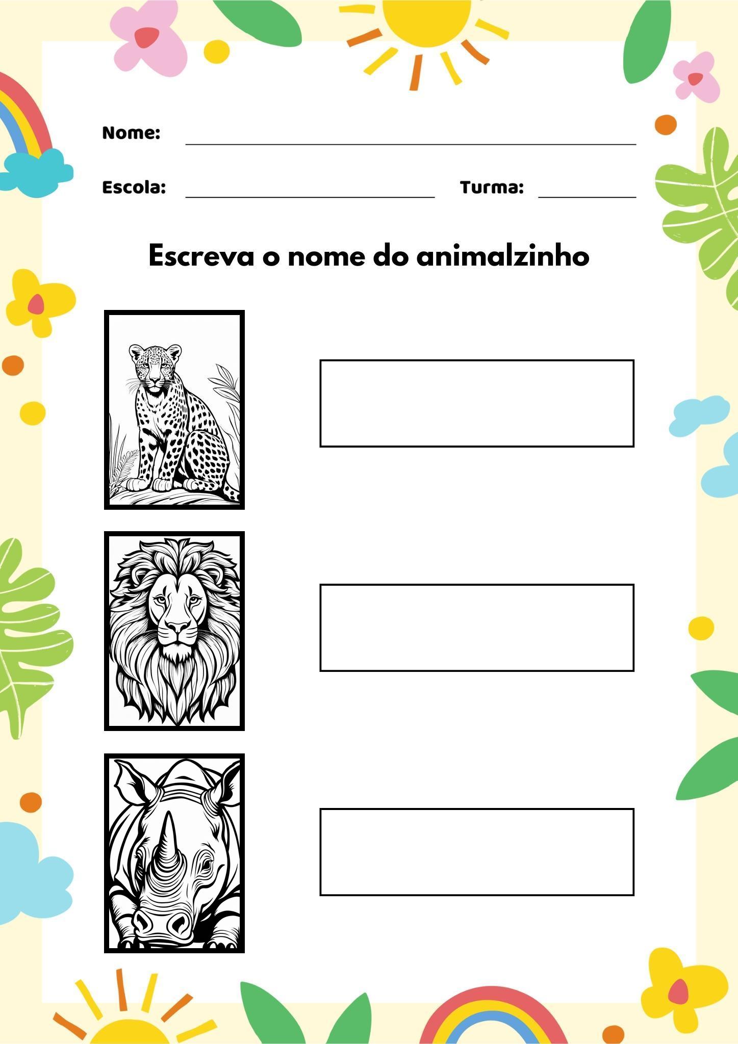 Desafio, selva, animais, pintura, ensino infantil, arte, criatividade, desenvolvimento cognitivo, habilidades motoras, expressão artística, aprendizado significativo.