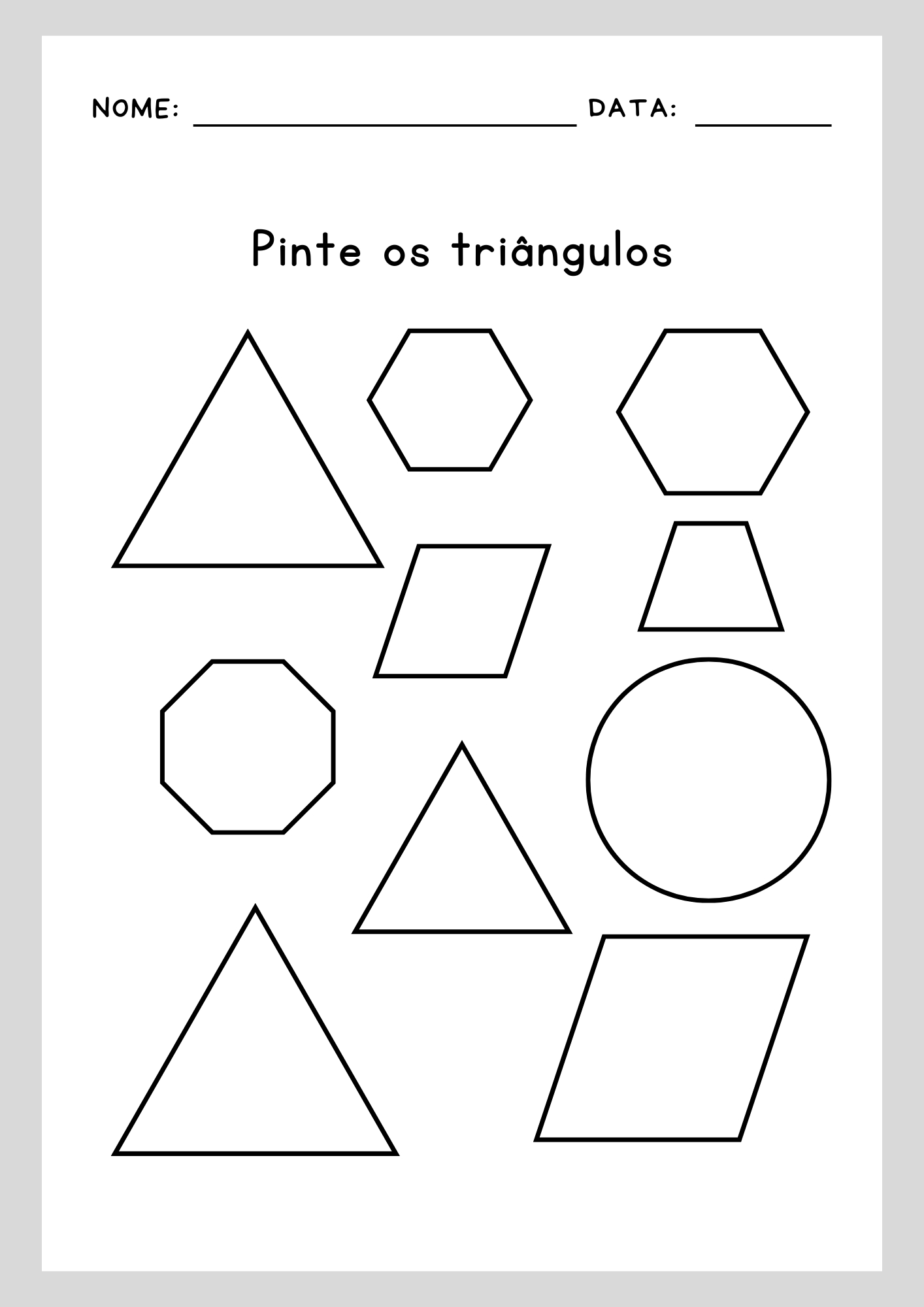 Atividade: Figuras geométricas pinte o triângulo