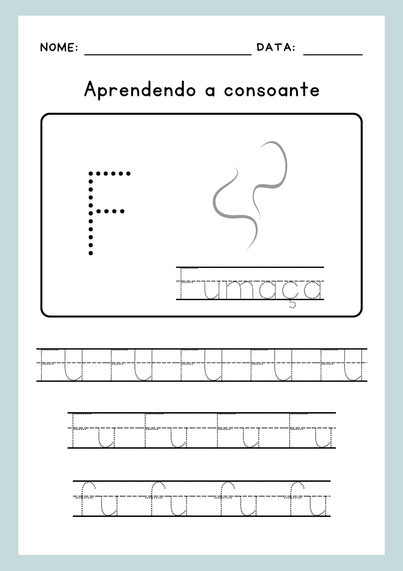 Atividade de consoantes com a letra f