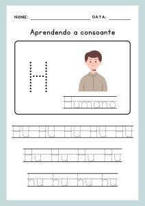 Atividade de consoantes com a letra h