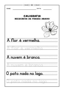 ✍️ Caligrafia: Reescreva as Frases – Parte 1 📖