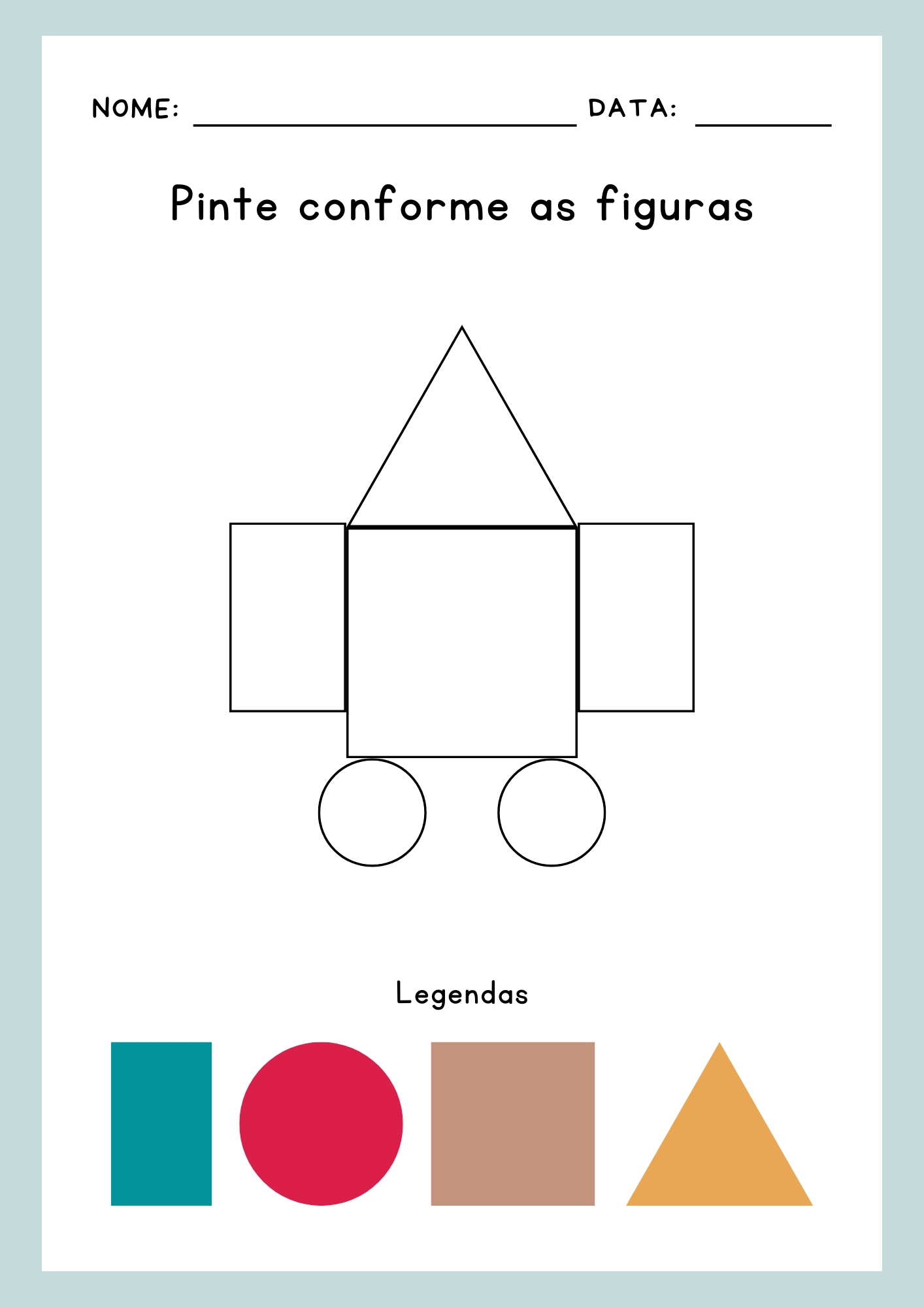 Atividade: Pinte os desenhos conforme as figuras