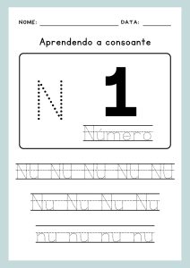 Atividade de consoantes com a letra n