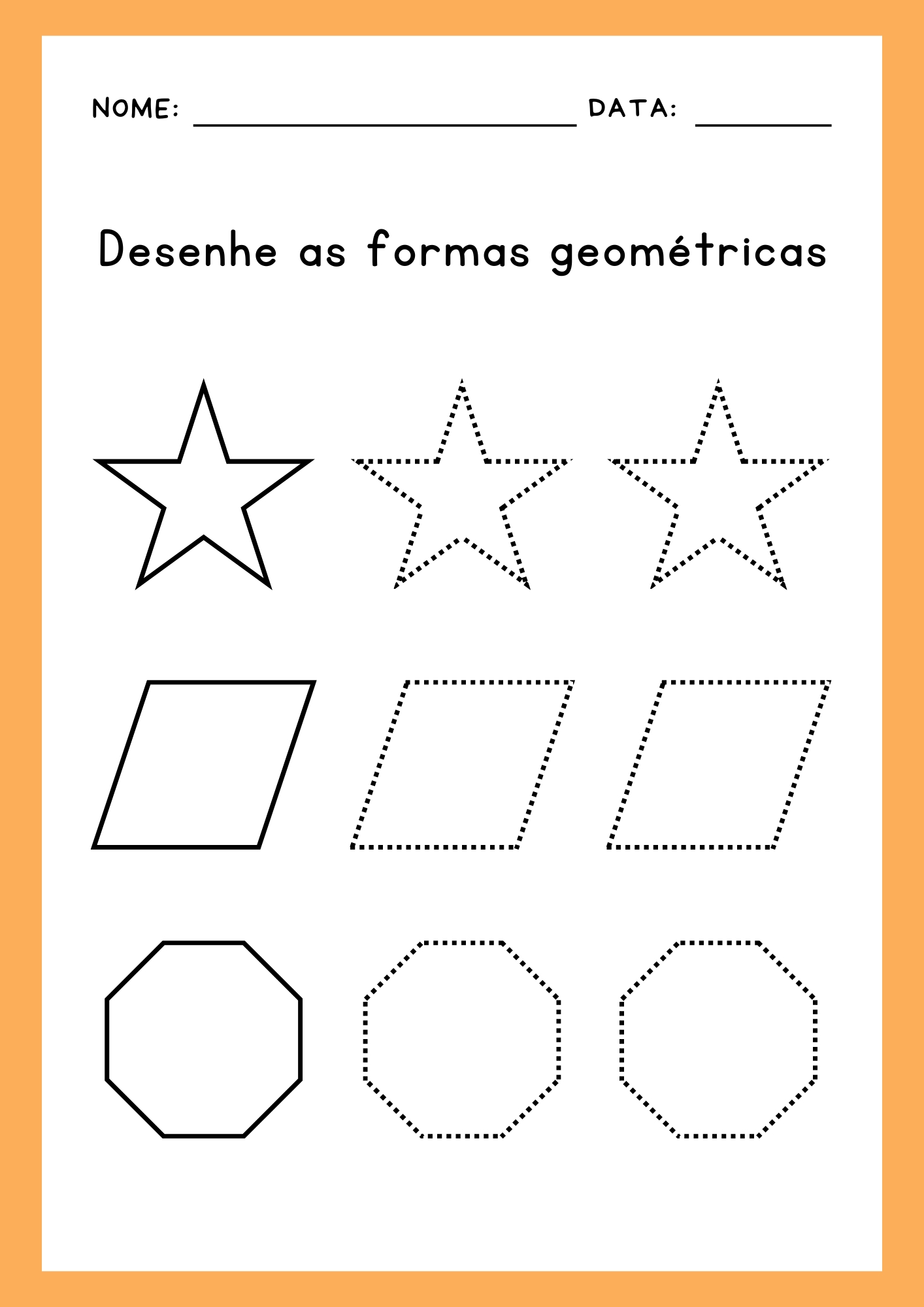 Atividade complete as figuras geométricas