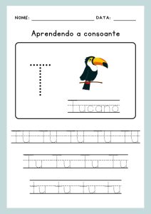 Atividade de consoantes com a letra t