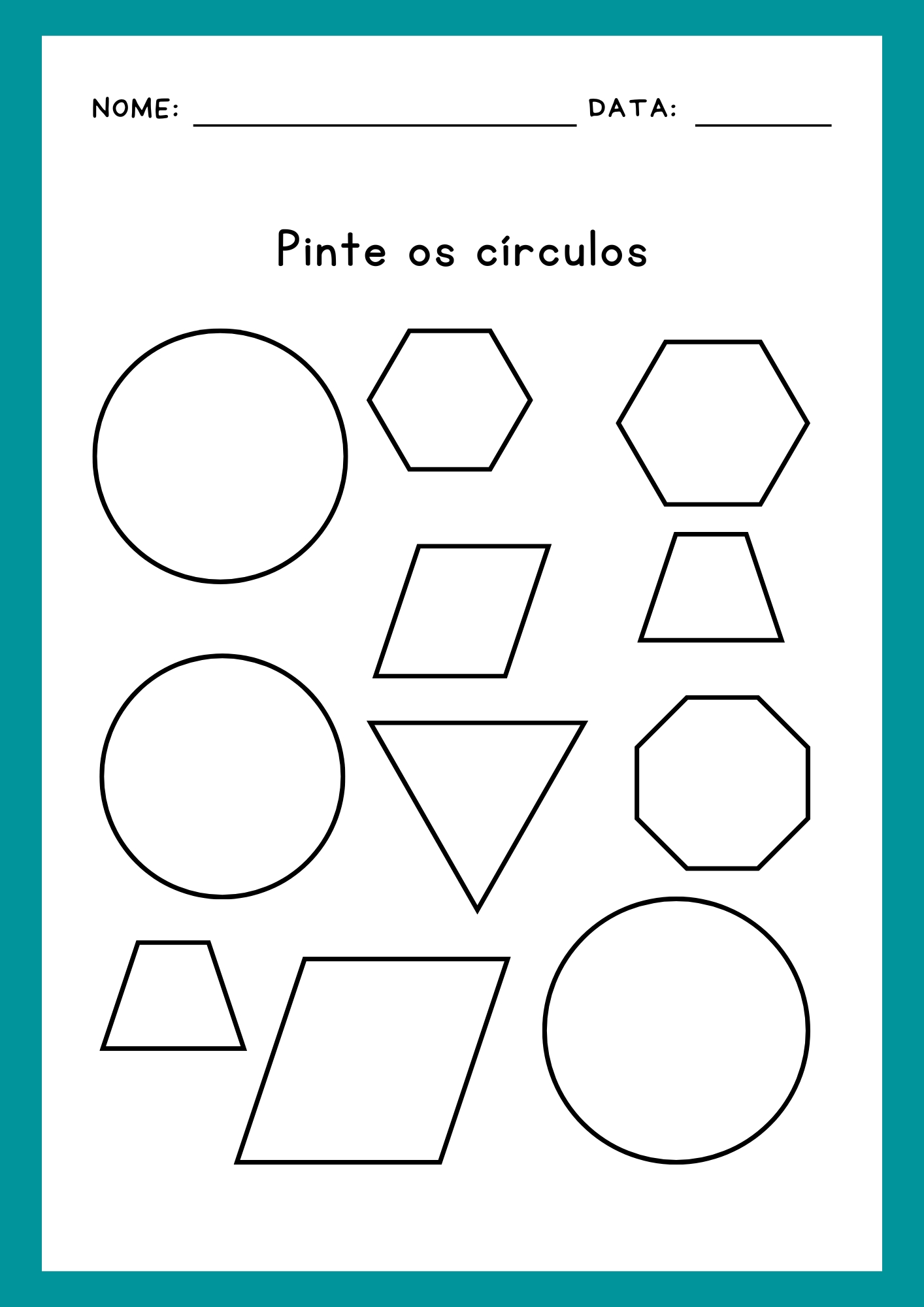 Atividade: Figuras geométricas pinte o círculo