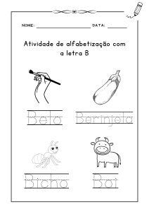 Atividade de alfabetização com a letra B