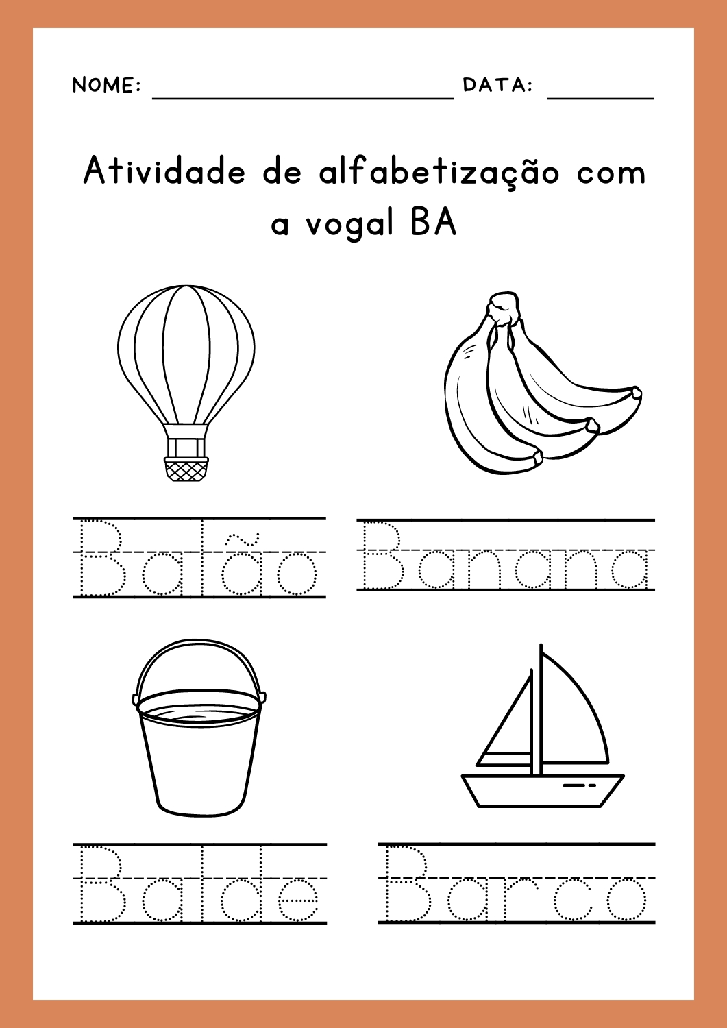 alfabetização, atividade de pintura, ensino infantil, sílabas ba, be, bi, bo, bu, arte educativa, alfabeto, aprendizado, criatividade, desenvolvimento infantil, educação pré-escolar, habilidades cognitivas, expressão artística.