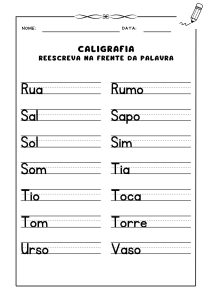 Atividade: Caligrafia reescreva as palavras a seguir