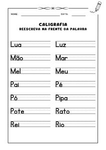 ✍️ Atividade de Caligrafia: Reescreva as Palavras e Aprimore sua Escrita! 📖