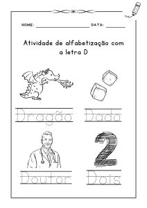 ✍️ Atividade de alfabetização com a letra D 📖