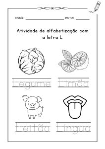 ✍️ Atividade de alfabetização com a letra L 📖
