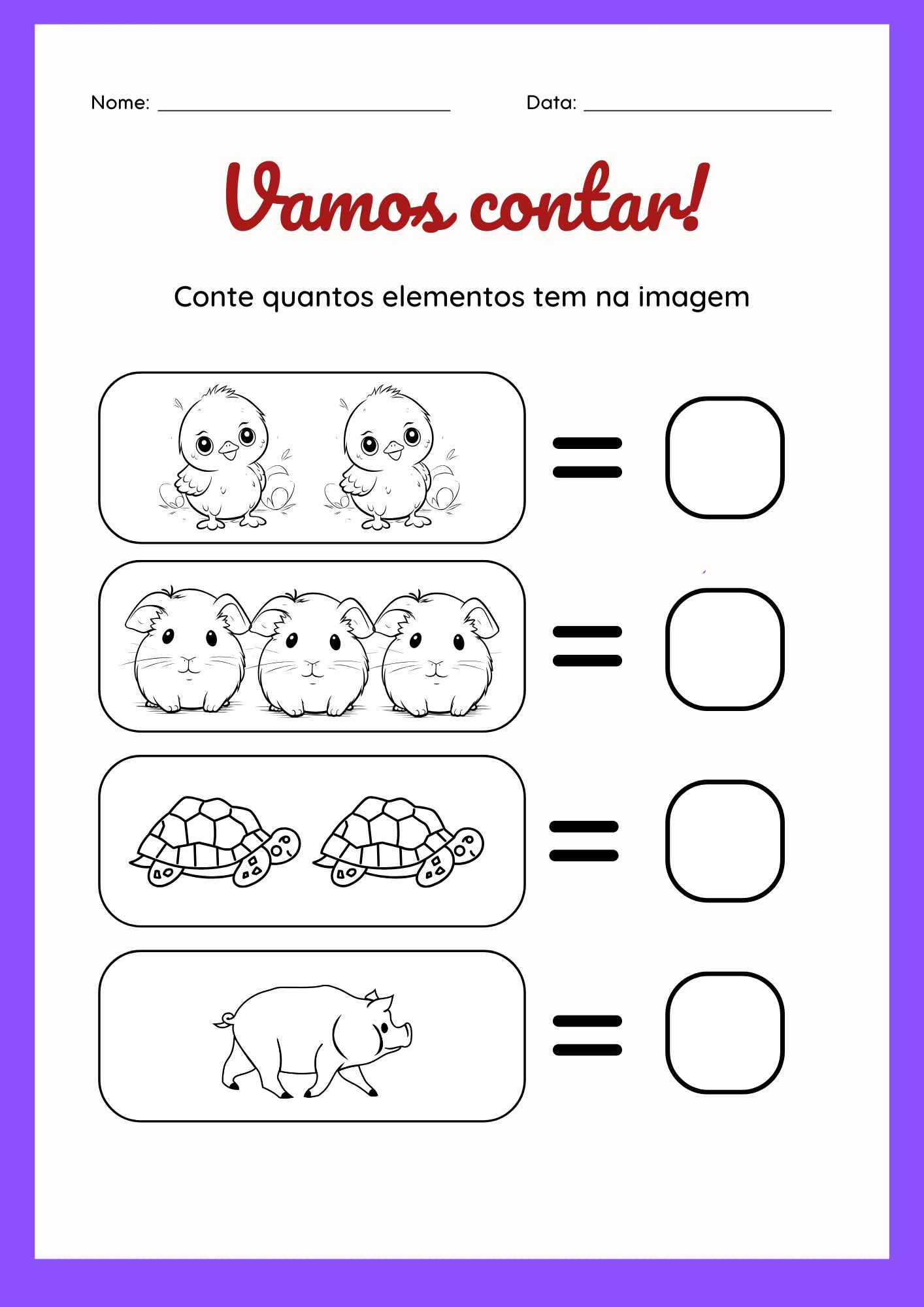 🖍️ Atividade: Vamos Contar Desenhos – Parte 2! 🌈