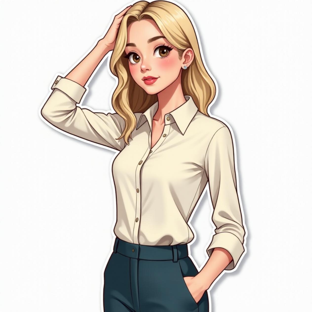 Blusa social com calça de alfaiataria