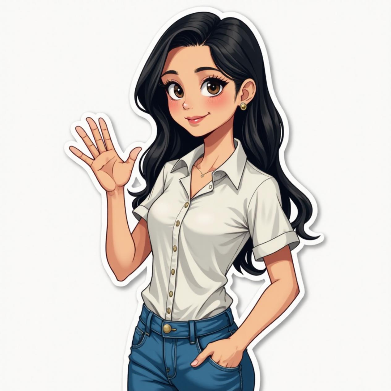 Calça jeans com camisa social