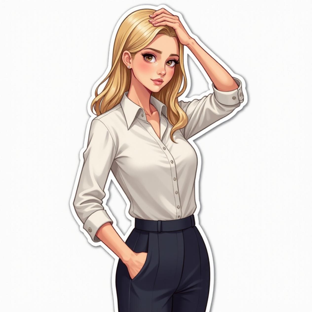 Calça pantalona com blusa elegante