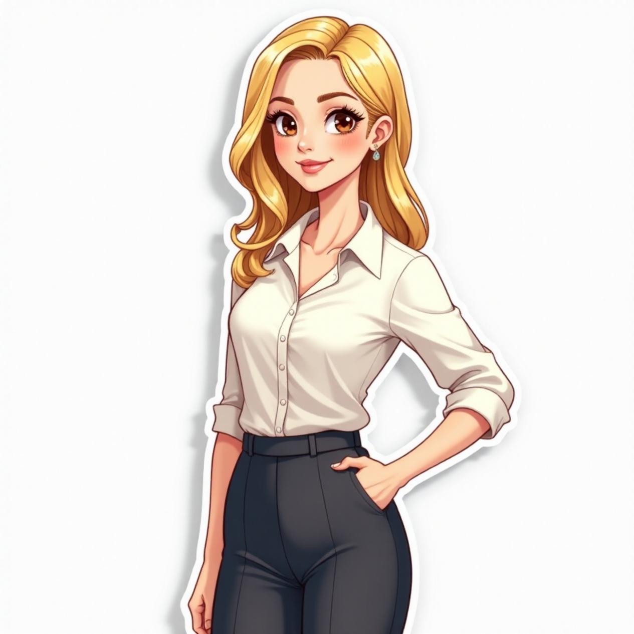 Calça pantalona com blusa elegante