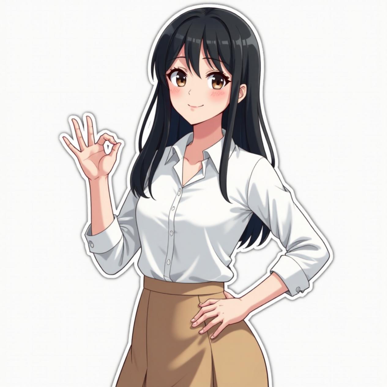 Camisa branca e saia midi