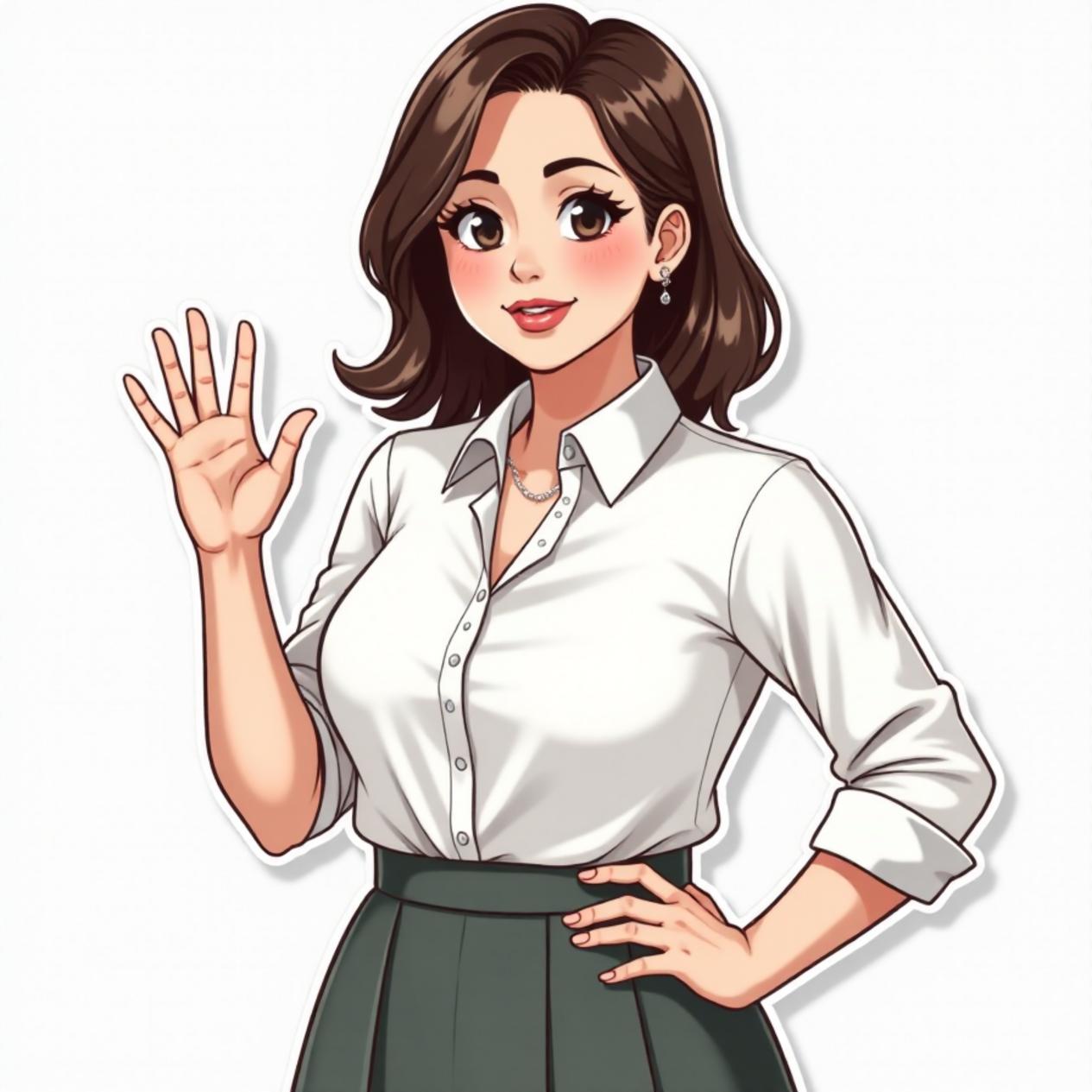 Camisa branca e saia midi