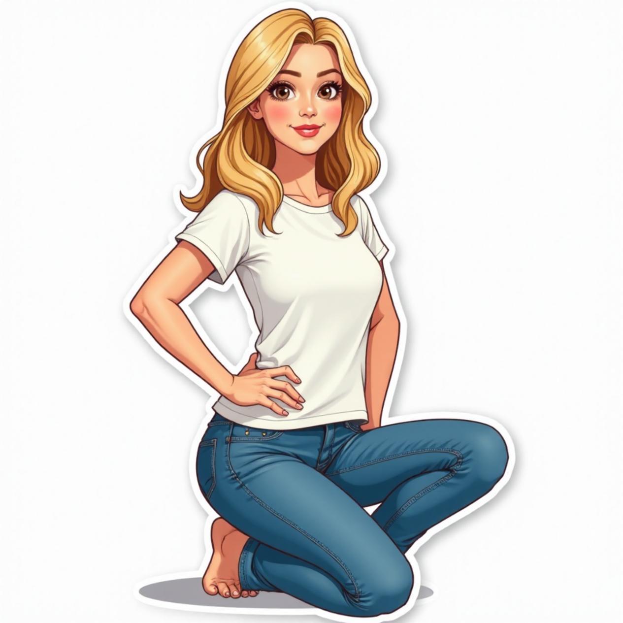 Camiseta básica com calça jeans