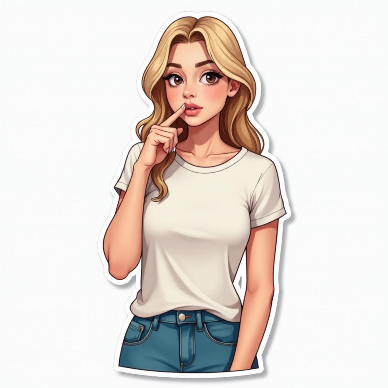 Camiseta básica com calça jeans