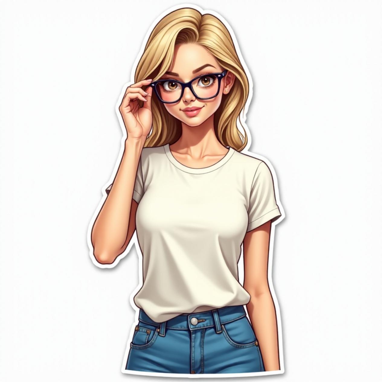 Camiseta básica com calça jeans