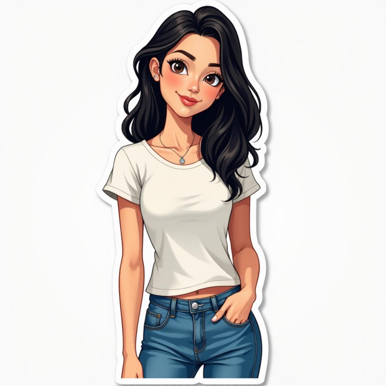 Camiseta básica com calça jeans