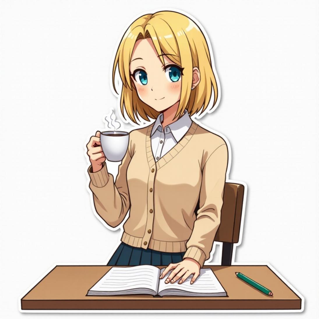 Cardigan com saia reta