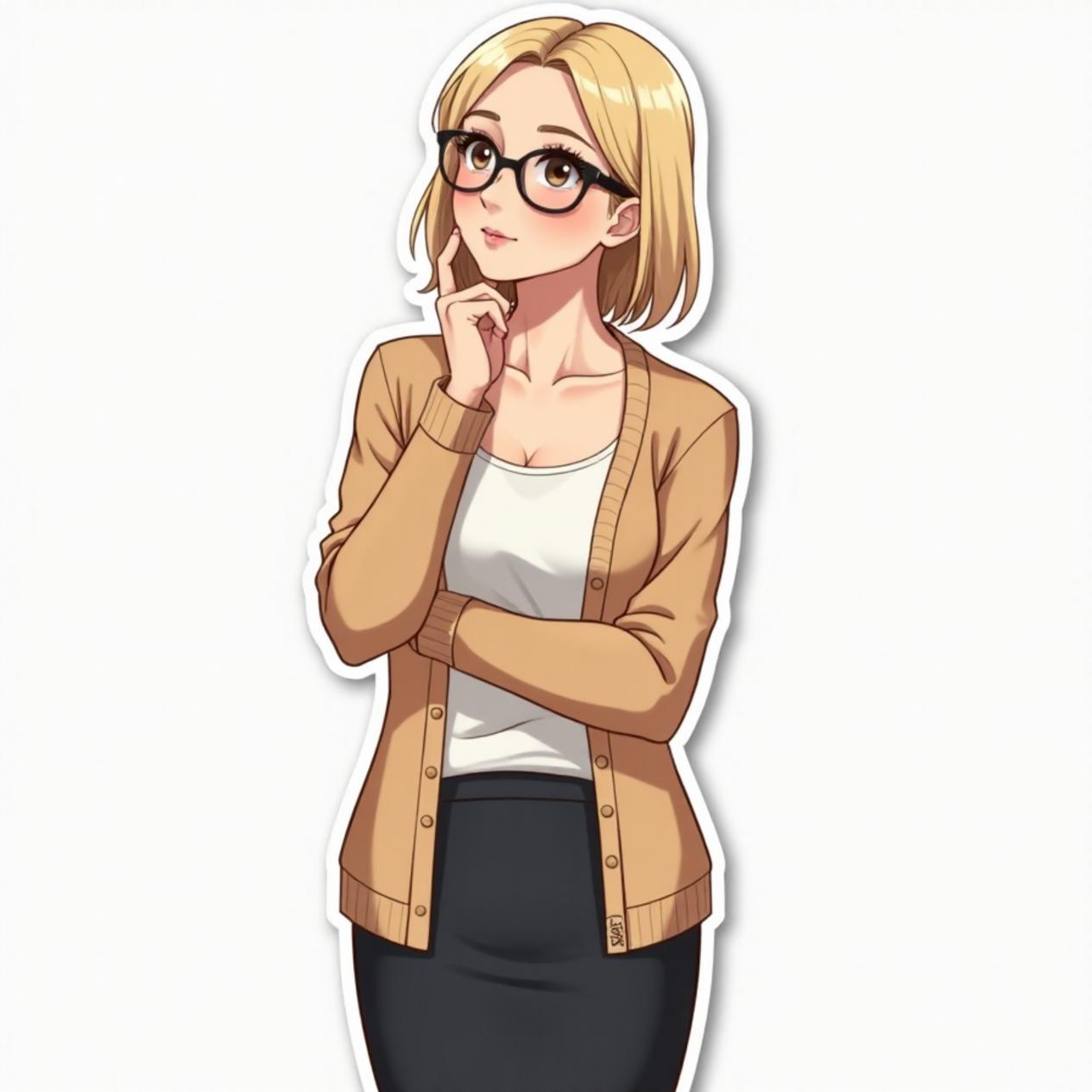 Cardigan com saia reta