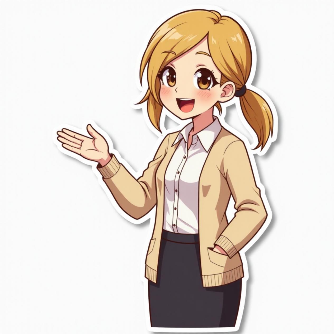 Cardigan com saia reta