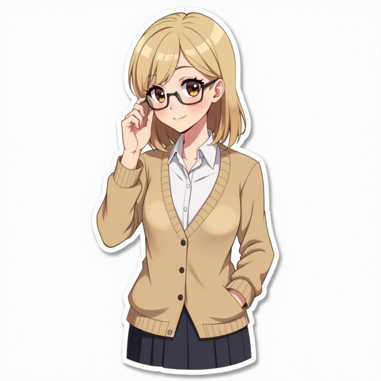 Cardigan com saia reta