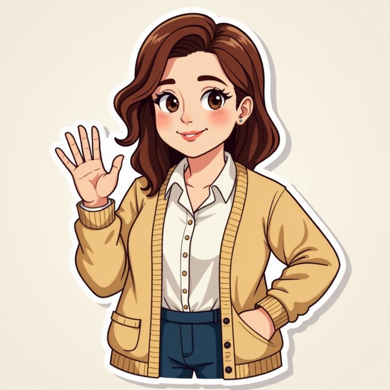 Cardigan com saia reta